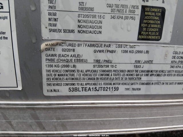 2018 LGS INDUSTRIES ENCLOSED TRAILER 9