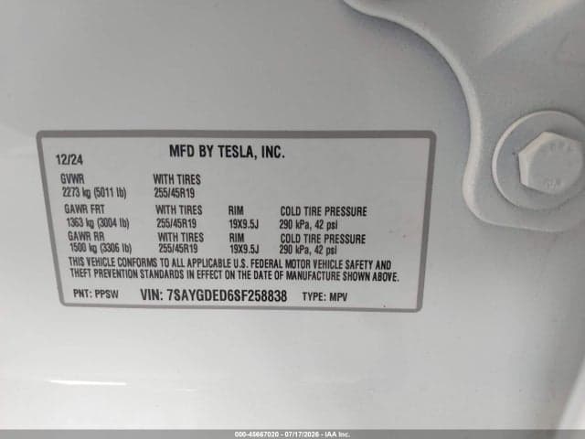 2025 TESLA MODEL Y LONG RANGE DUAL MOTOR REAR-WHEEL DRIVE 9