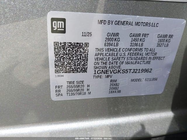 2026 CHEVROLET TRAVERSE AWD LT 9