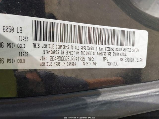 2018 DODGE GRAND CARAVAN SXT 9