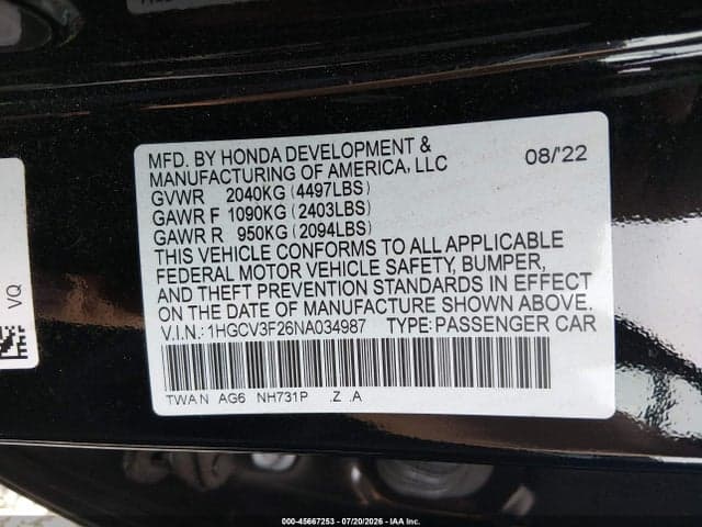 2022 HONDA ACCORD HYBRID SPORT 9