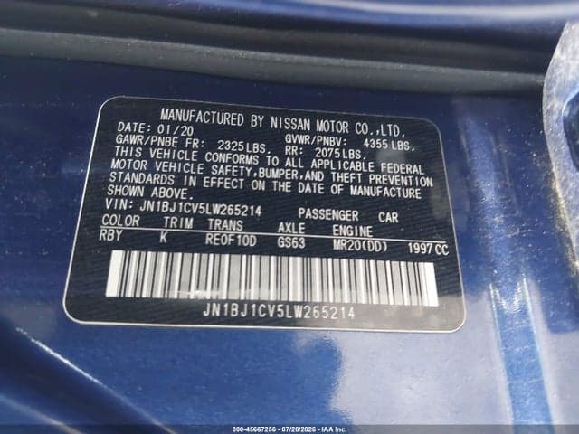 2020 NISSAN ROGUE SPORT SV FWD XTRONIC CVT 9