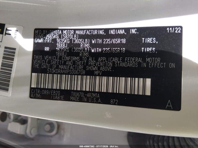 2023 TOYOTA HIGHLANDER XLE 9