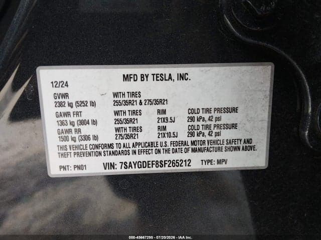 2025 TESLA MODEL Y PERFORMANCE DUAL MOTOR ALL-WHEEL DRIVE 9