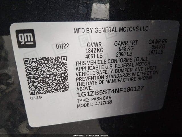 2022 CHEVROLET MALIBU FWD LS 9