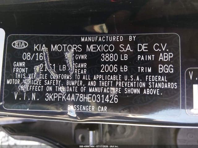 2017 KIA FORTE LX 9