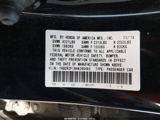 2017 HONDA ACCORD SPORT SE 9