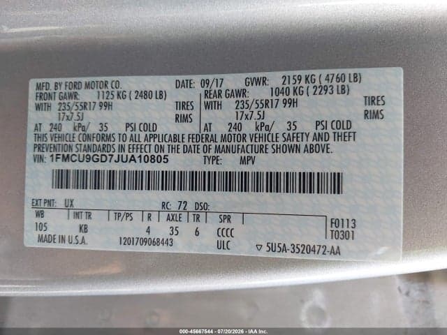 2018 FORD ESCAPE SE 9