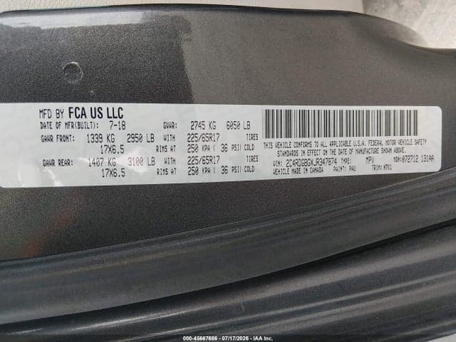 2018 DODGE GRAND CARAVAN SE 9