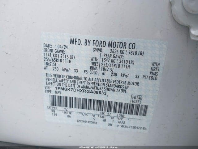 2024 FORD EXPLORER XLT 9