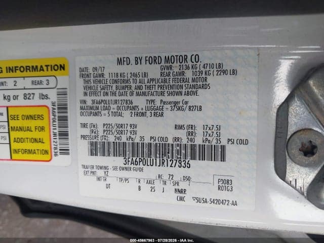 2018 FORD FUSION HYBRID SE 9