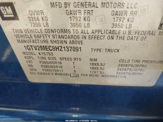 2017 GMC SIERRA 1500 SLE 9