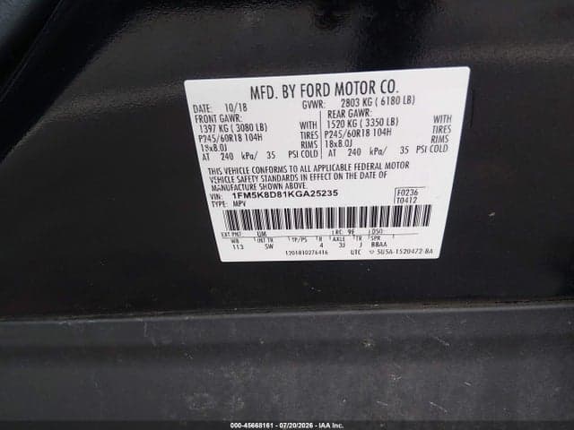 2019 FORD EXPLORER XLT 5