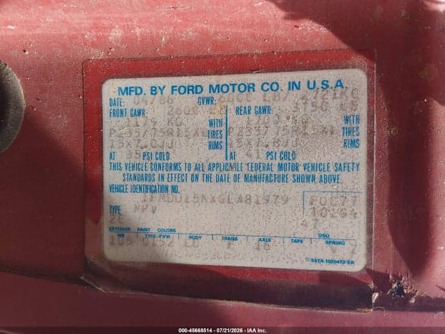 1986 FORD BRONCO U100 9