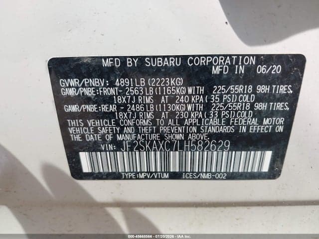 2020 SUBARU FORESTER TOURING 9