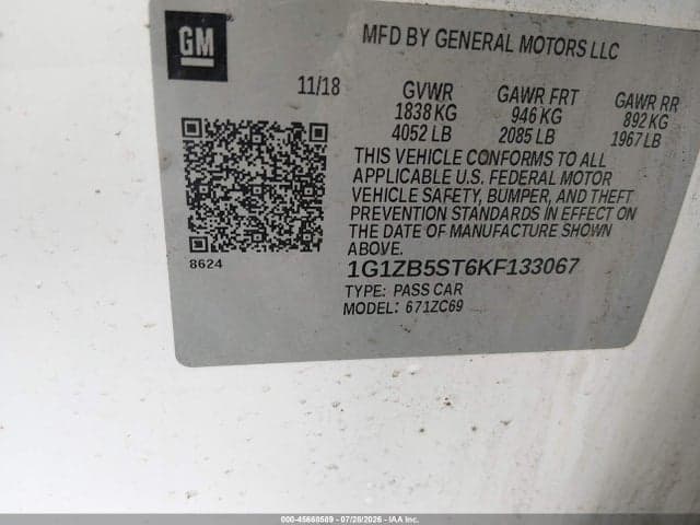 2019 CHEVROLET MALIBU 1LS 9