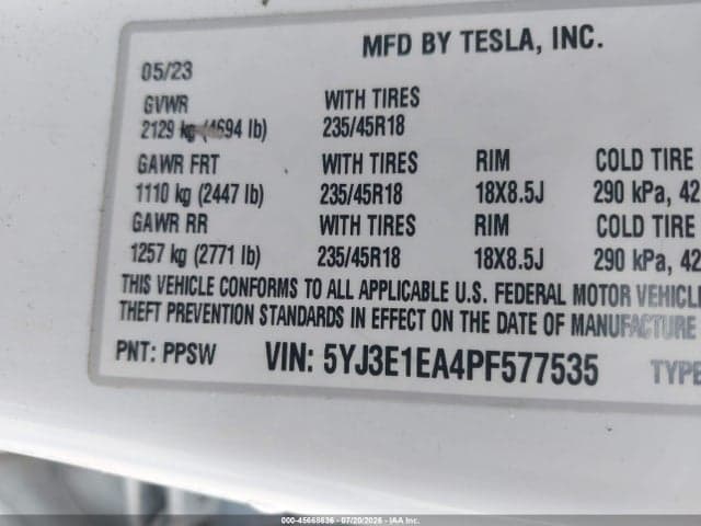 2023 TESLA MODEL 3 REAR-WHEEL DRIVE 9