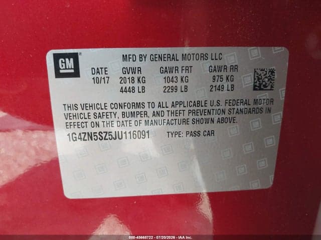 2018 BUICK LACROSSE PREFERRED 9