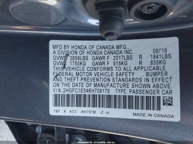 2019 HONDA CIVIC SI 9