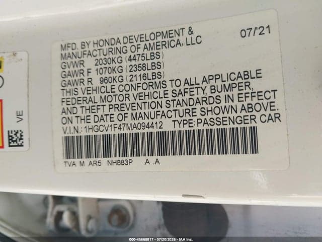 2021 HONDA ACCORD SPORT SPECIAL EDITION 9