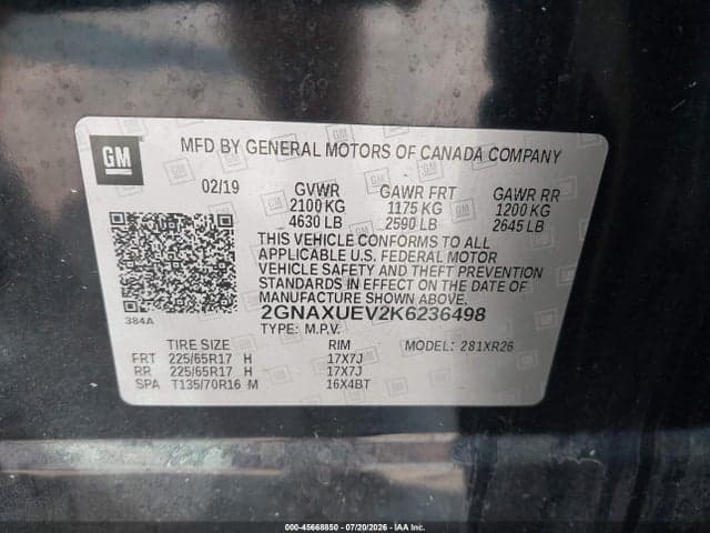 2019 CHEVROLET EQUINOX LT 9