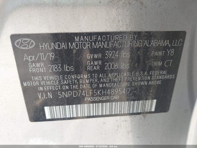 2019 HYUNDAI ELANTRA SE 9