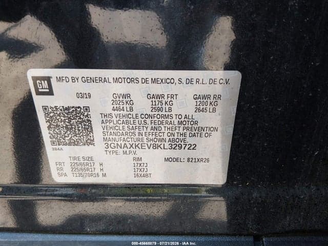 2019 CHEVROLET EQUINOX LT 9