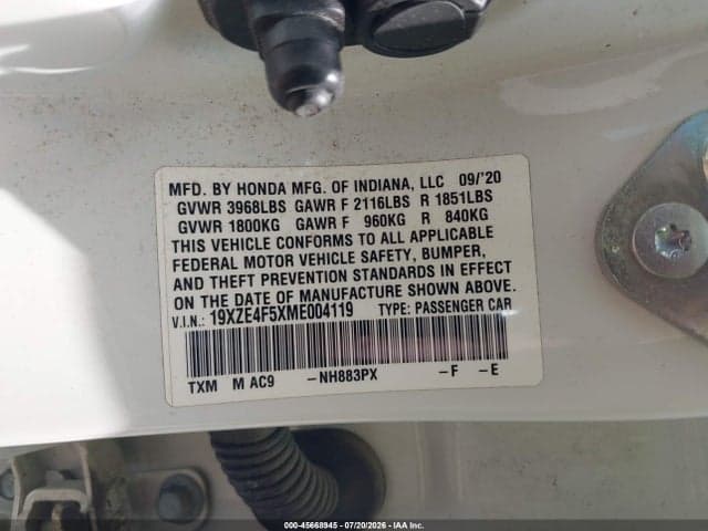 2021 HONDA INSIGHT EX 9