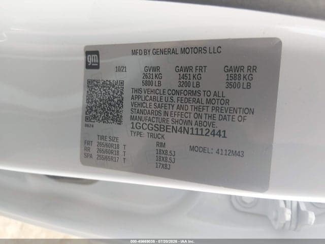 2022 CHEVROLET COLORADO 2WD SHORT BOX WT 9
