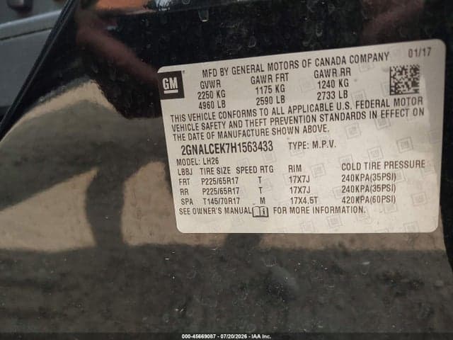 2017 CHEVROLET EQUINOX LT 9