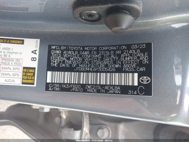 2023 TOYOTA COROLLA HYBRID LE 9