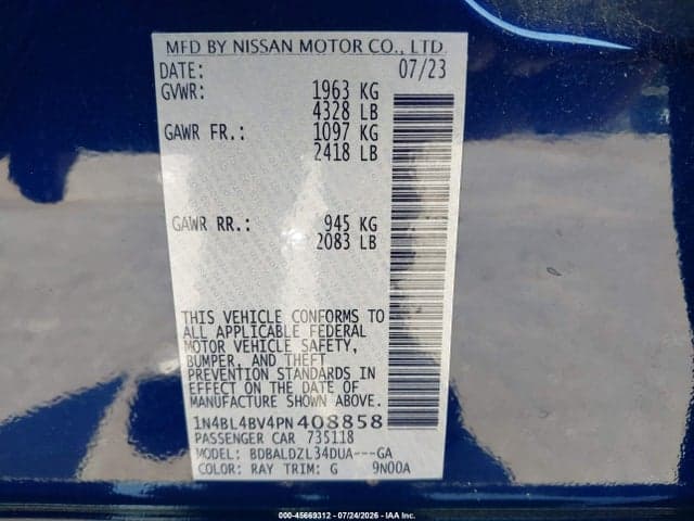 2023 NISSAN ALTIMA S FWD 9
