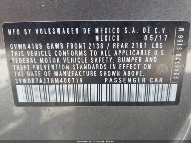 2017 VOLKSWAGEN JETTA 1.4T SE 9