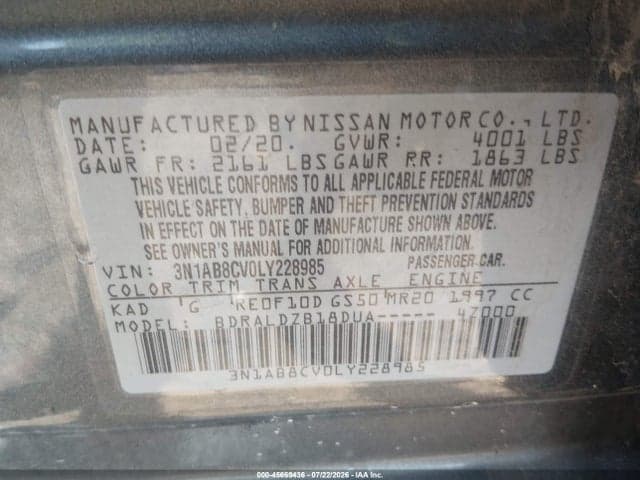 2020 NISSAN SENTRA SV XTRONIC CVT 9