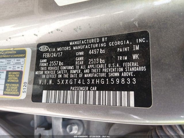 2017 KIA OPTIMA LX 9