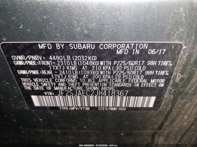 2018 SUBARU FORESTER 2.5I PREMIUM 9