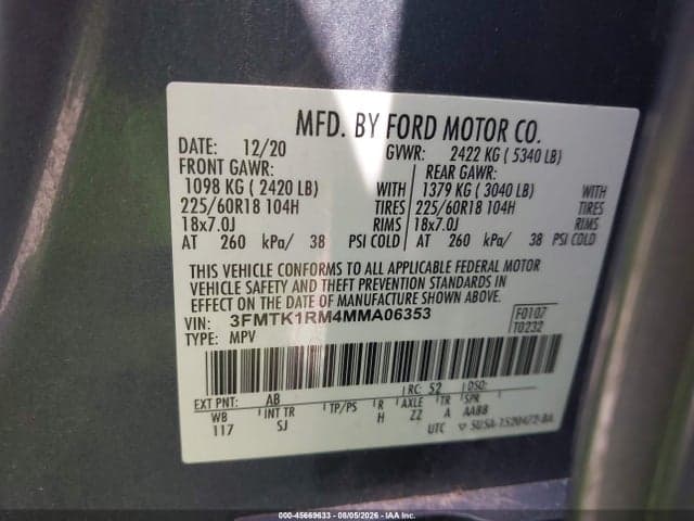 2021 FORD MUSTANG MACH-E SELECT 9