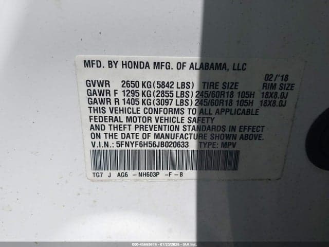 2018 HONDA PILOT EX-L 9