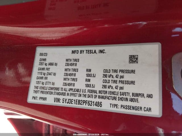 2023 TESLA MODEL 3 LONG RANGE DUAL MOTOR ALL-WHEEL DRIVE 9