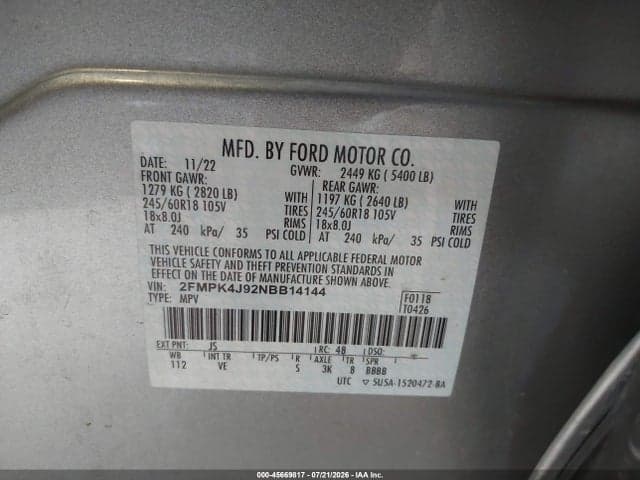 2022 FORD EDGE SEL 9