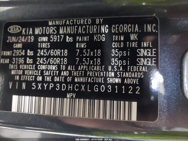 2020 KIA TELLURIDE EX 9