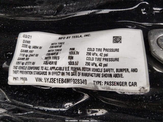 2021 TESLA MODEL 3 LONG RANGE DUAL MOTOR ALL-WHEEL DRIVE 9