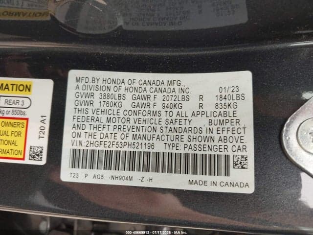 2023 HONDA CIVIC SPORT 9