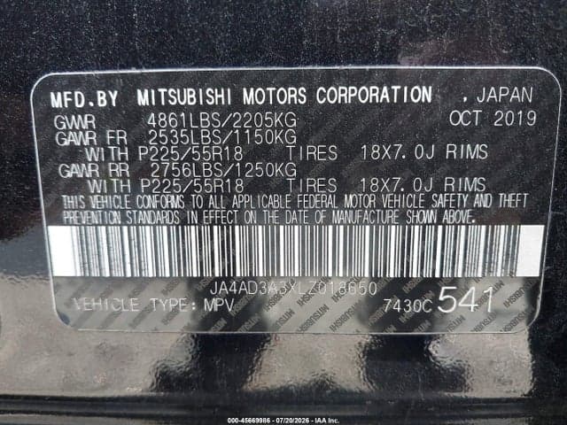 2020 MITSUBISHI OUTLANDER SEL 2.4 9