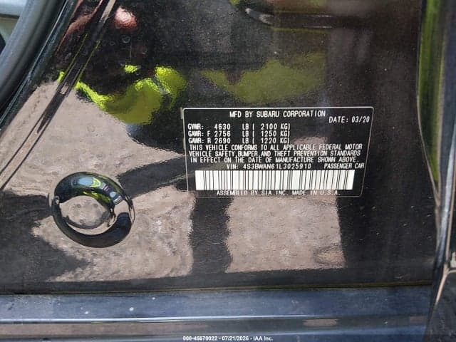 2020 SUBARU LEGACY LIMITED 9