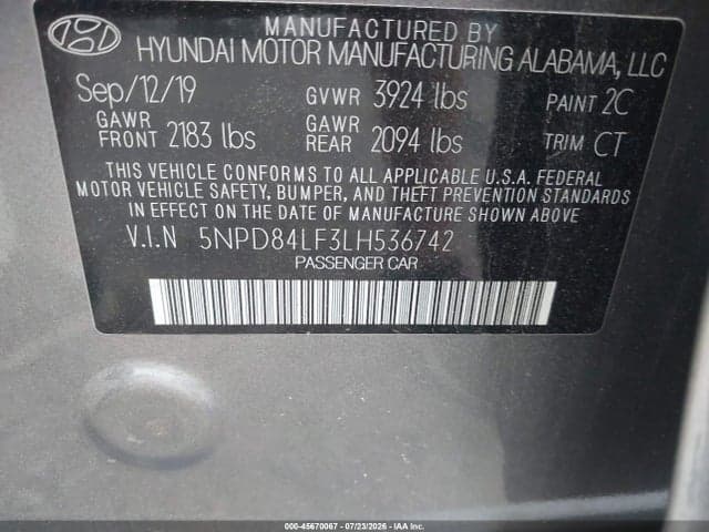2020 HYUNDAI ELANTRA LIMITED 9