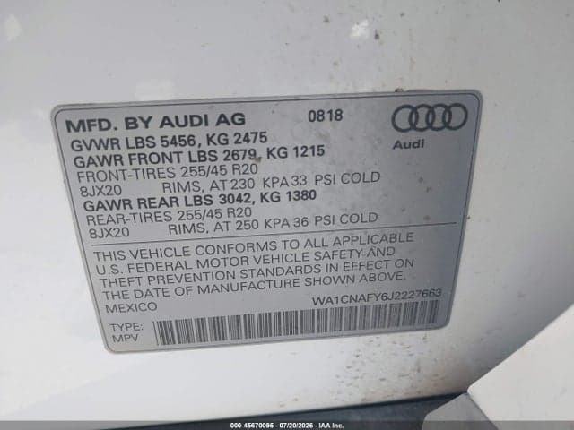 2018 AUDI Q5 2.0T PREMIUM/2.0T TECH PREMIUM 9