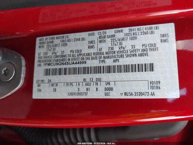 2025 FORD ESCAPE ACTIVE 9