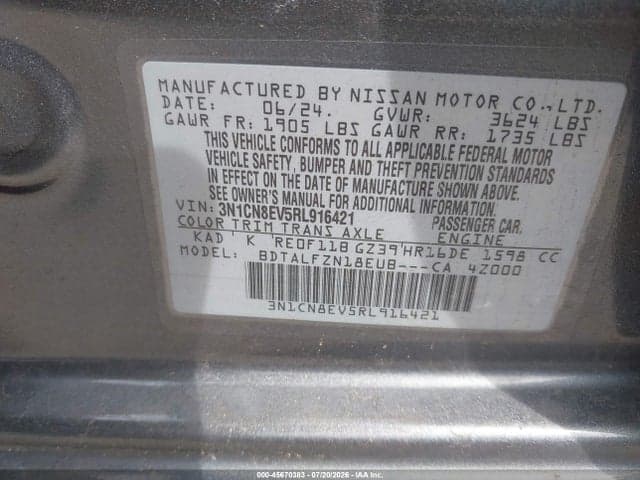 2024 NISSAN VERSA 1.6 SV 9