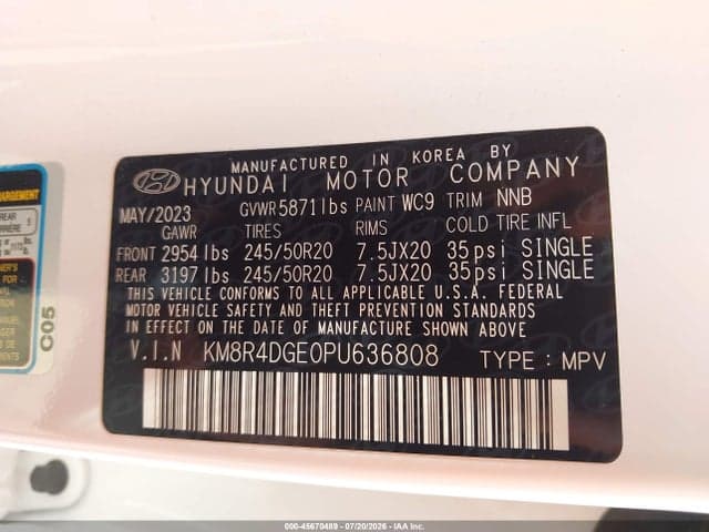2023 HYUNDAI PALISADE SEL 9